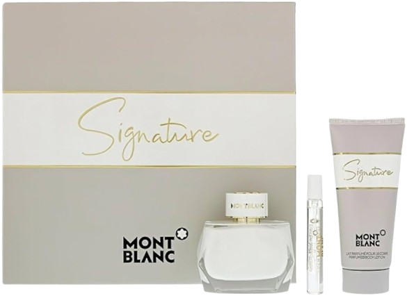 SET MONTBLANC SIGNATURE ABSOLUE WOMEN ( 3 PC ) 3.0 EDP SP / 3.4 OZ BL /0.25 OZ EDP