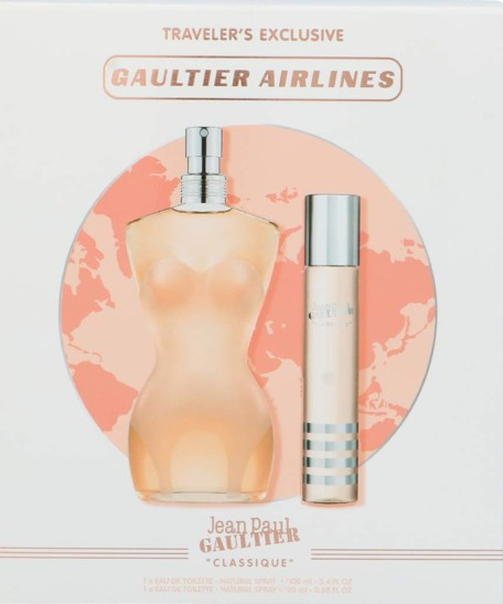 SET JEAN PAUL GAULTIER  CLASSIQUE WOMEN ( 2 PC ) 3.4 OZ  EDT / 0.68 OZ MINI