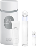 SET PERRY ELLIS 360 WHITE MEN ( 3 PC ) 3.4 OZ EDT /3.0 OZ GEL + MINI -CANISTER
