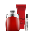 SET MONTBLANC LEGEND RED MEN ( 3 PC )3.4 EDP SP /  3.4 OZ SG / 0.25 OZ EDP