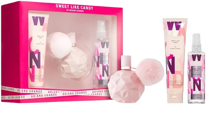 SET ARIANA GRANDE SWEET CANDY WOMEN ( 3 PC ) 3.4 OZ EDP \ 3.4 OZ BL\ 3.4 OZ SG