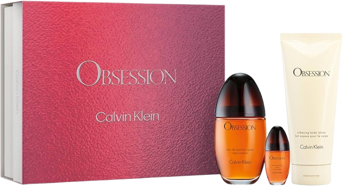 SET CALVIN KLEIN OBSESSION WOMEN (3 PC ) 3.4 OZ  EDP SP / 3.4  OZ BL / 0.50 OZ EDP