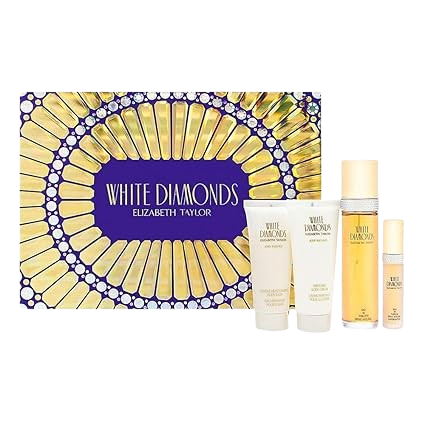 SET ELIZABETH TAYLOR WHITE DIAMONDS WOMEN (4 PC ) 3.3 OZ EDT SP / 0.34 OZ EDT SP / 3.3 OZ BODY  LOTION /3.3 OZ BODY WASH