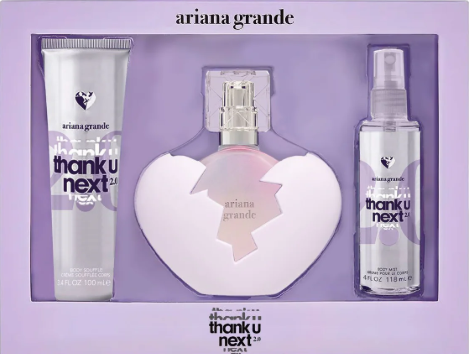 SET ARIANA GRANDE THANK U NEXT 2.0 WOMEN  ( 3 PC )3.4 OZ  EDP SP / 3.4 OZ BODY SOUFFLE / 4.0 OZ BODY MIST
