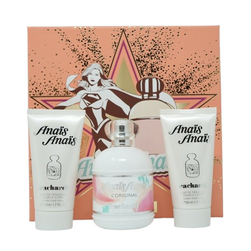 SET CACHAREL ANAIS ANAIS L ORIGINAL WOMEN ( 3 PC )3.4 OZ EDT SP / 2 X1.7 OZ BODY LOTION