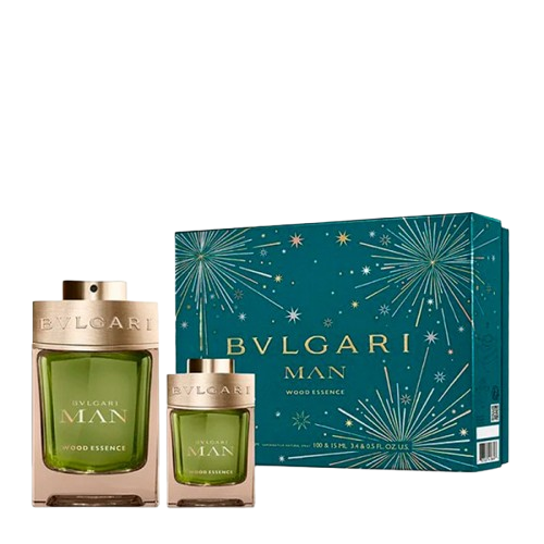 SET BVLGARI MAN WOOD ESSENCE ( 2 PC ) 3.4 OZ EDP SP / 0.50 OZ EDP