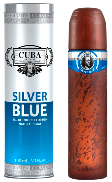 CUBA SILVER BLUE MEN 3.4 OZ. EDT