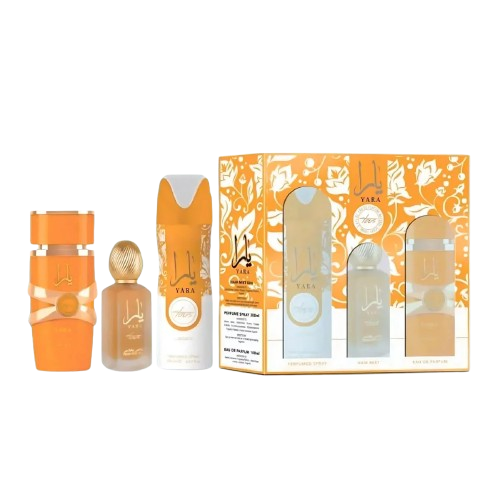 Set Lattafa Yara Tous 3PC/ Perfume 100ml/ Hair Spray 1.7 Oz/ Body Spray 6.7 Oz